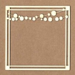 Chipboard - Marco cuadrado con guirnalda