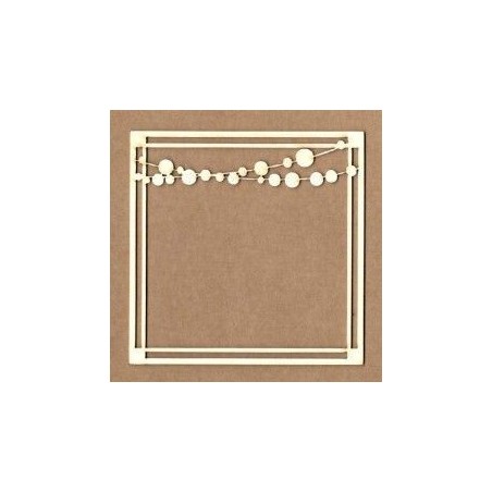 Chipboard - Marco cuadrado con guirnalda