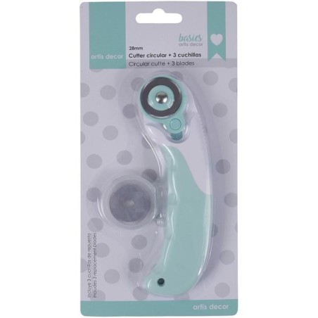 Cutter circular con bloqueo + 3 cuchillas